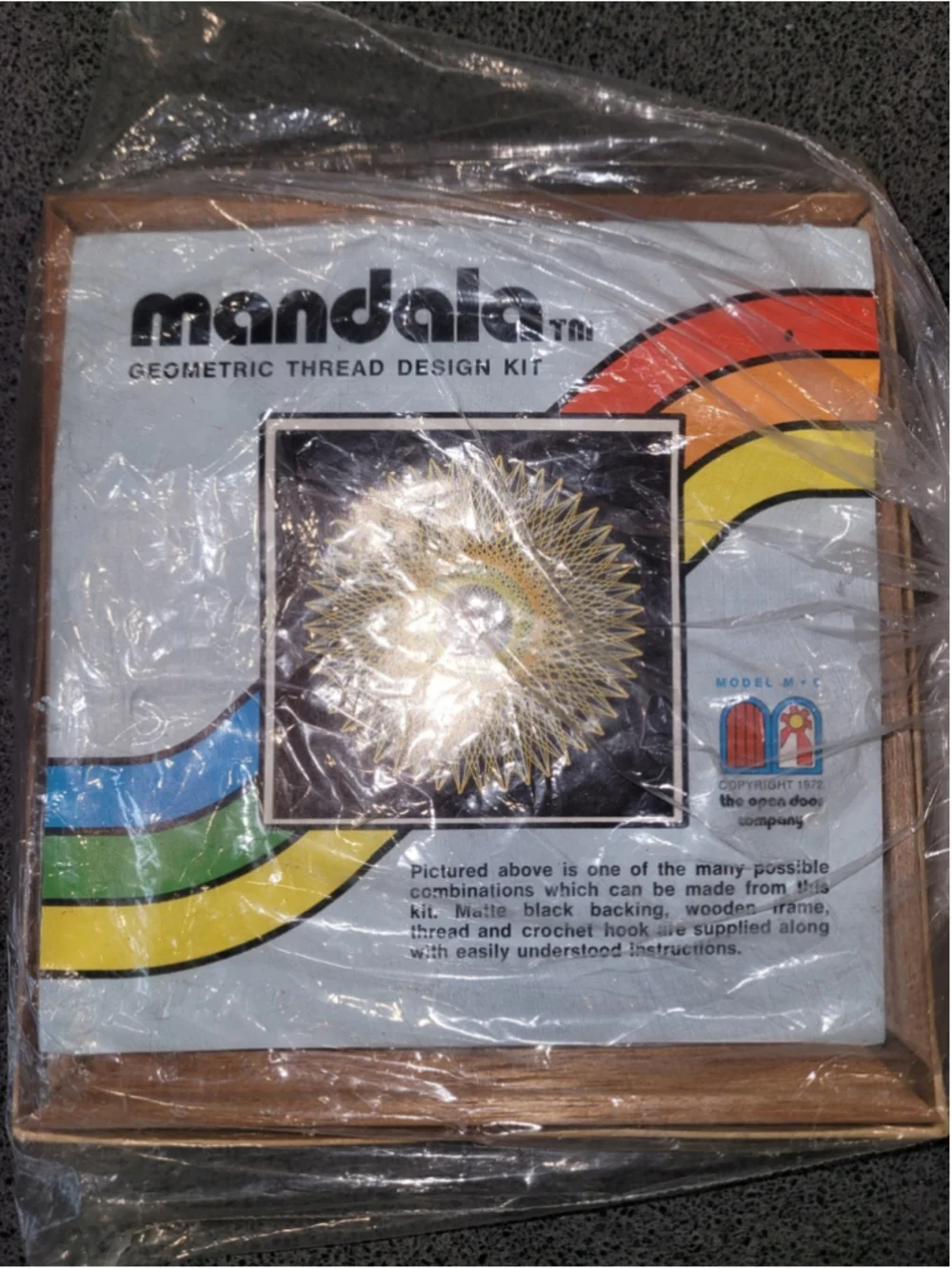 Vintage Mandala Geometric Thread Design Kit The Open Door Wooden Frame Craft Set